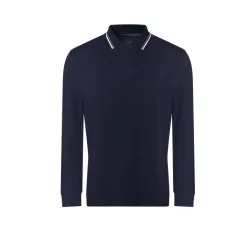 jp103 - Bluza polo TIPPED 100 [Oxford Navy/White]