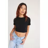 jt006 - Tricou cropped dama JT Tri-Blend T [Solid Black]