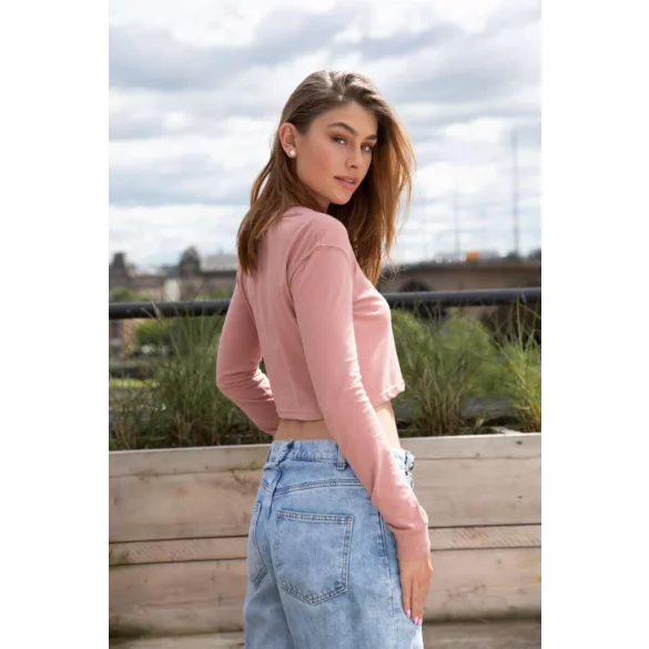 jt016 - Tricou dama L/S Cropped T [Dusty Pink]
