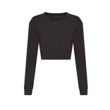 jt016 - Tricou dama L/S Cropped T [Heather Black]