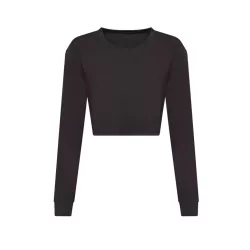 jt016 - Tricou dama L/S Cropped T [Heather Black]