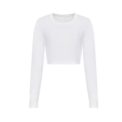 jt016 - Tricou dama L/S Cropped T [Solid White]