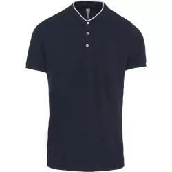 ka223-Tricou-polo-adult-barbat-guler-MANDARIN-KARIBAN-Navy-White