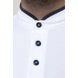ka223-Tricou-polo-adult-barbat-guler-MANDARIN-KARIBAN-Navy-White
