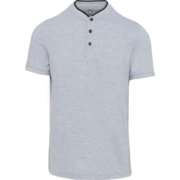 ka223-Tricou-polo-adult-barbat-guler-MANDARIN-KARIBAN-Oxford-Grey-Blac