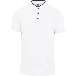 ka223-Tricou-polo-adult-barbat-guler-MANDARIN-KARIBAN-White-Navy