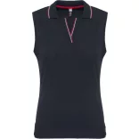 ka224-Tricou-polo-fara-maneci-adult-dama-KARIBAN-SLEEVELESS-Navy-Red-W