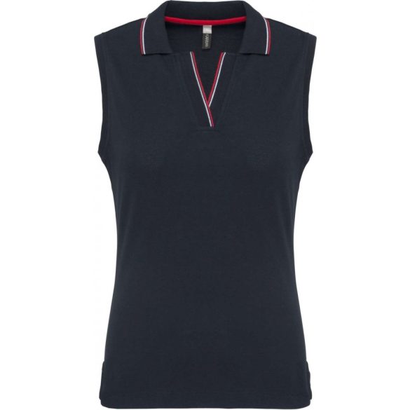 ka224-Tricou-polo-fara-maneci-adult-dama-KARIBAN-SLEEVELESS-Navy-Red-W