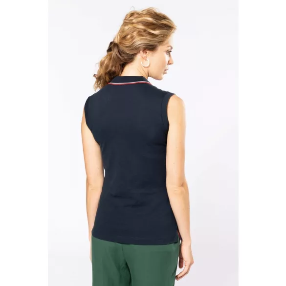 ka224-Tricou-polo-fara-maneci-adult-dama-KARIBAN-SLEEVELESS-Navy-Red-W