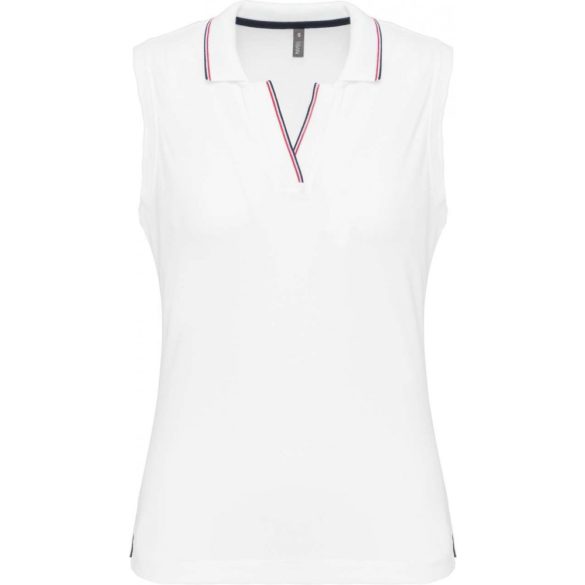 ka224-Tricou-polo-fara-maneci-adult-dama-KARIBAN-SLEEVELESS-White-Navy