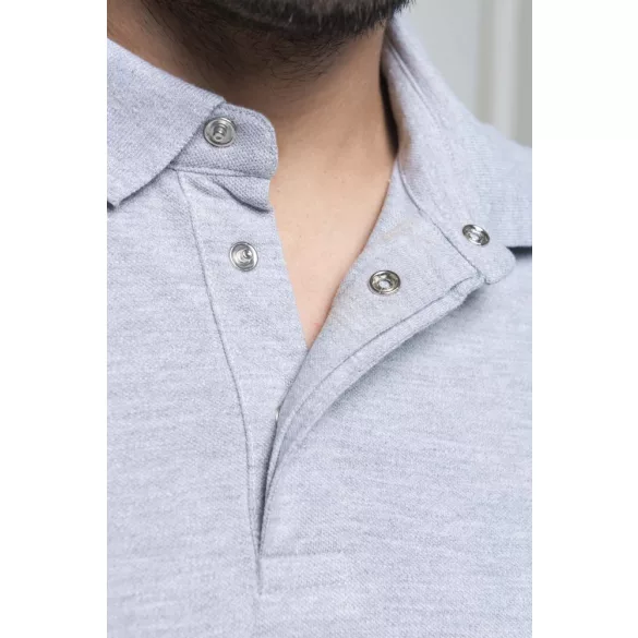 ka225-Tricou-polo-adult-barbat-KARIBAN-STUD-PIQUE-Oxford-Grey