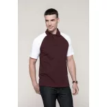 ka226-Tricou-polo-adult-barbat-Kariban-Base-Ball-Bordeaux/White