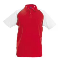 ka226-Tricou-polo-adult-barbat-Kariban-Base-Ball-Red/White
