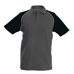 ka226-Tricou-polo-adult-barbat-Kariban-Base-Ball-Slate-Grey/Black