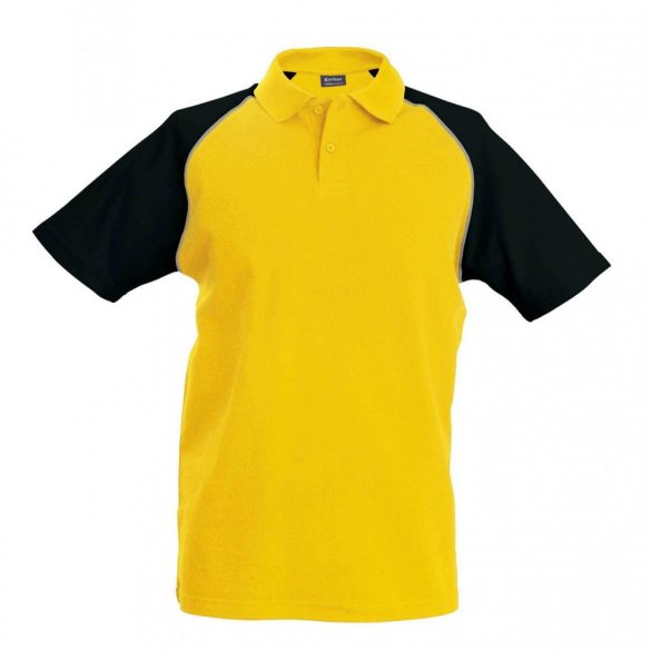 ka226-Tricou-polo-adult-barbat-Kariban-Base-Ball-Yellow/Black