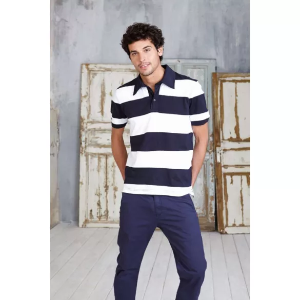 ka237-Tricou-polo-adult-barbat-Kariban-Ray-Navy/White