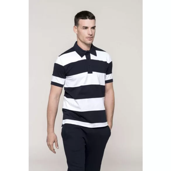 ka237-Tricou-polo-adult-barbat-Kariban-Ray-Navy/White