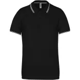 ka250-Tricou-polo-adult-barbat-Kariban-Black/Light-Grey/White