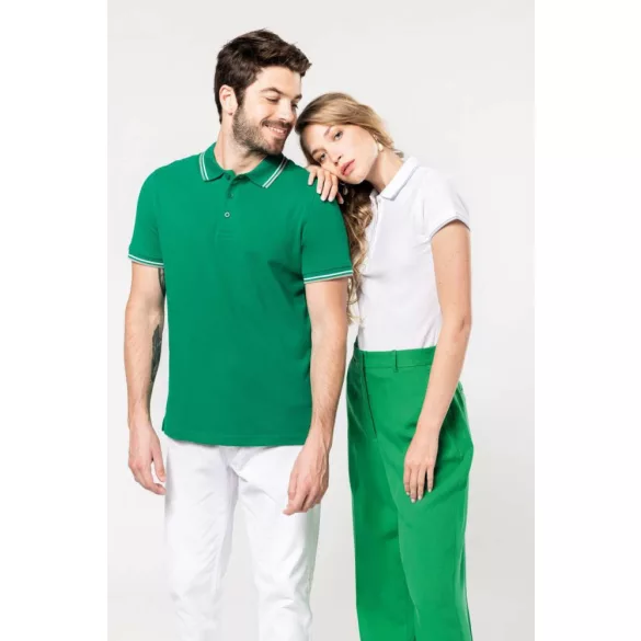 ka250-Tricou-polo-adult-barbat-Kariban-Kelly-Green/Light-Grey/White