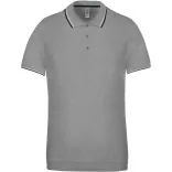 ka250-Tricou-polo-adult-barbat-Kariban-Oxford-Grey/Navy/White