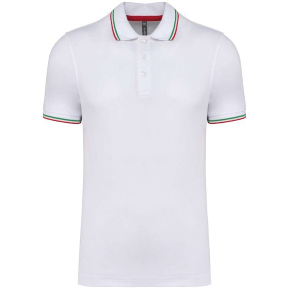 ka250 - Tricou polo adult barbat Kariban Pique  [White/Red/Green]