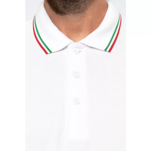 ka250 - Tricou polo adult barbat Kariban Pique  [White/Red/Green]