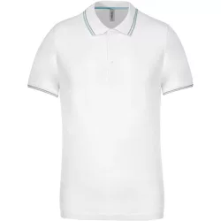 ka250-Tricou-polo-adult-barbat-Kariban-White/Sky-Blue/Light-Grey