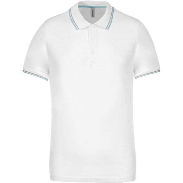 ka250-Tricou-polo-adult-barbat-Kariban-White/Sky-Blue/Light-Grey