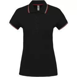 ka251-Tricou-polo-adult-dama-Kariban-Black/Red/White