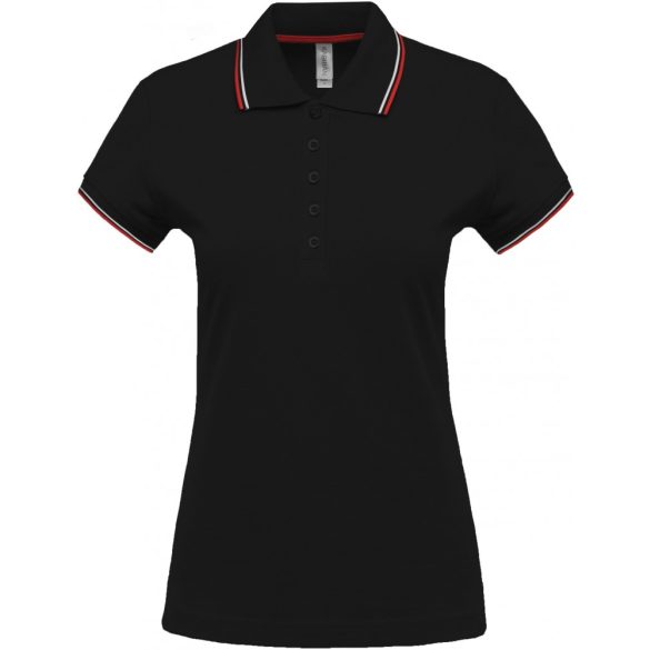 ka251-Tricou-polo-adult-dama-Kariban-Black/Red/White