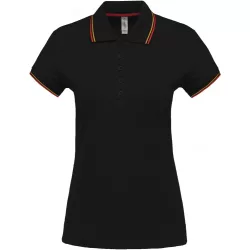 ka251-Tricou-polo-adult-dama-Kariban-Black/Red/Yellow