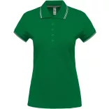 ka251-Tricou-polo-adult-dama-Kariban-Kelly-Green/Light-Grey/White