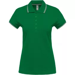 ka251-Tricou-polo-adult-dama-Kariban-Kelly-Green/Light-Grey/White