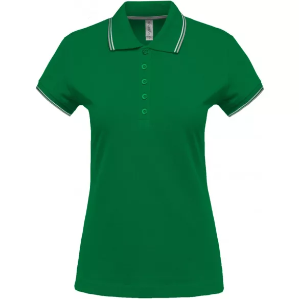ka251-Tricou-polo-adult-dama-Kariban-Kelly-Green/Light-Grey/White