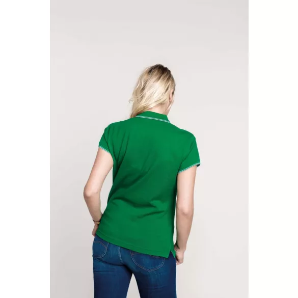 ka251-Tricou-polo-adult-dama-Kariban-Kelly-Green/Light-Grey/White