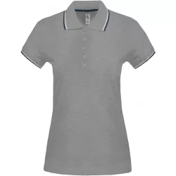 ka251-Tricou-polo-adult-dama-Kariban-Oxford-Grey/Navy/White