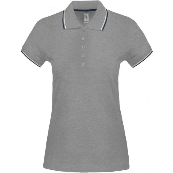 ka251-Tricou-polo-adult-dama-Kariban-Oxford-Grey/Navy/White