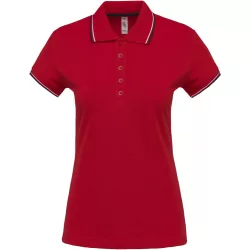 ka251-Tricou-polo-adult-dama-Kariban-Red/Navy/White