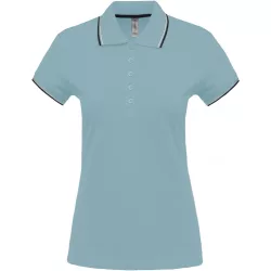 ka251-Tricou-polo-adult-dama-Kariban-Sky-Blue/Navy/White