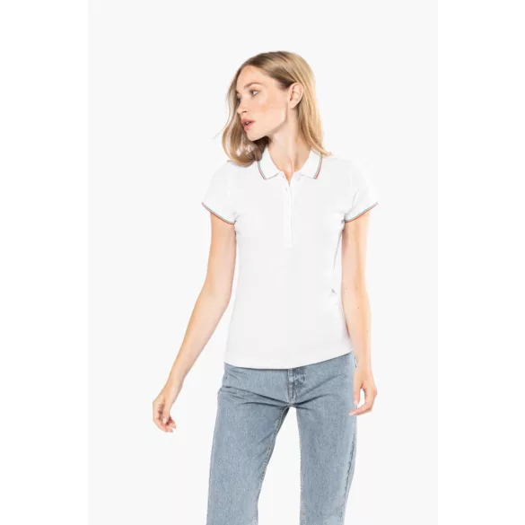 ka251 - Tricou polo adult dama Kariban Pique  [White/Red/Green]