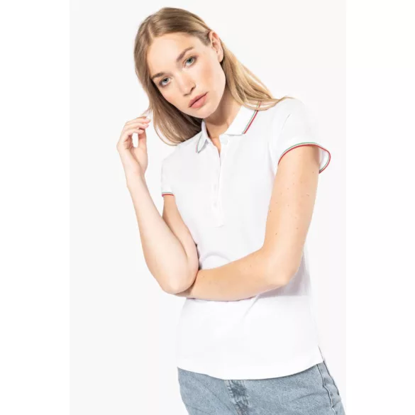ka251 - Tricou polo adult dama Kariban Pique  [White/Red/Green]