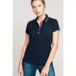 ka252-Tricou-polo-adult-dama-Kariban-Navy/White/Red