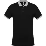 ka258-Tricou-polo-adult-barbat-Kariban-Two-tone-Pique-Black/Oxford-Gre