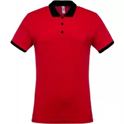 ka258-Tricou-polo-adult-barbat-Kariban-Two-tone-Pique-Red/Black