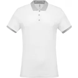 ka258-Tricou-polo-adult-barbat-Kariban-Two-tone-Pique-White/Oxford-Gre