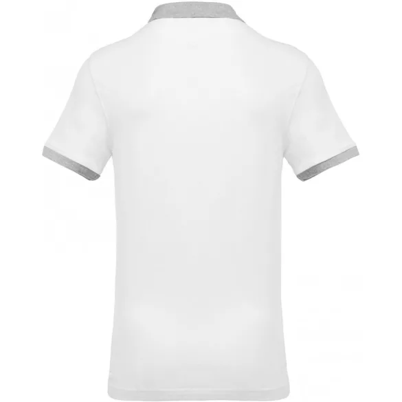 ka258-Tricou-polo-adult-barbat-Kariban-Two-tone-Pique-White/Oxford-Gre