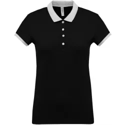 ka259-Tricou-polo-adult-dama-Kariban-Two-tone-Pique-Black/Oxford-Grey
