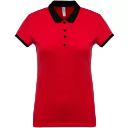 ka259-Tricou-polo-adult-dama-Kariban-Two-tone-Pique-Red/Black