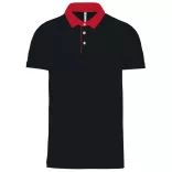 ka260 - Tricou polo adult barbat Kariban Two-tone Jersey [Black/Red]