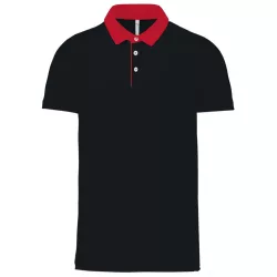   ka260 - Tricou polo adult barbat Kariban Two-tone Jersey [Black/Red]
